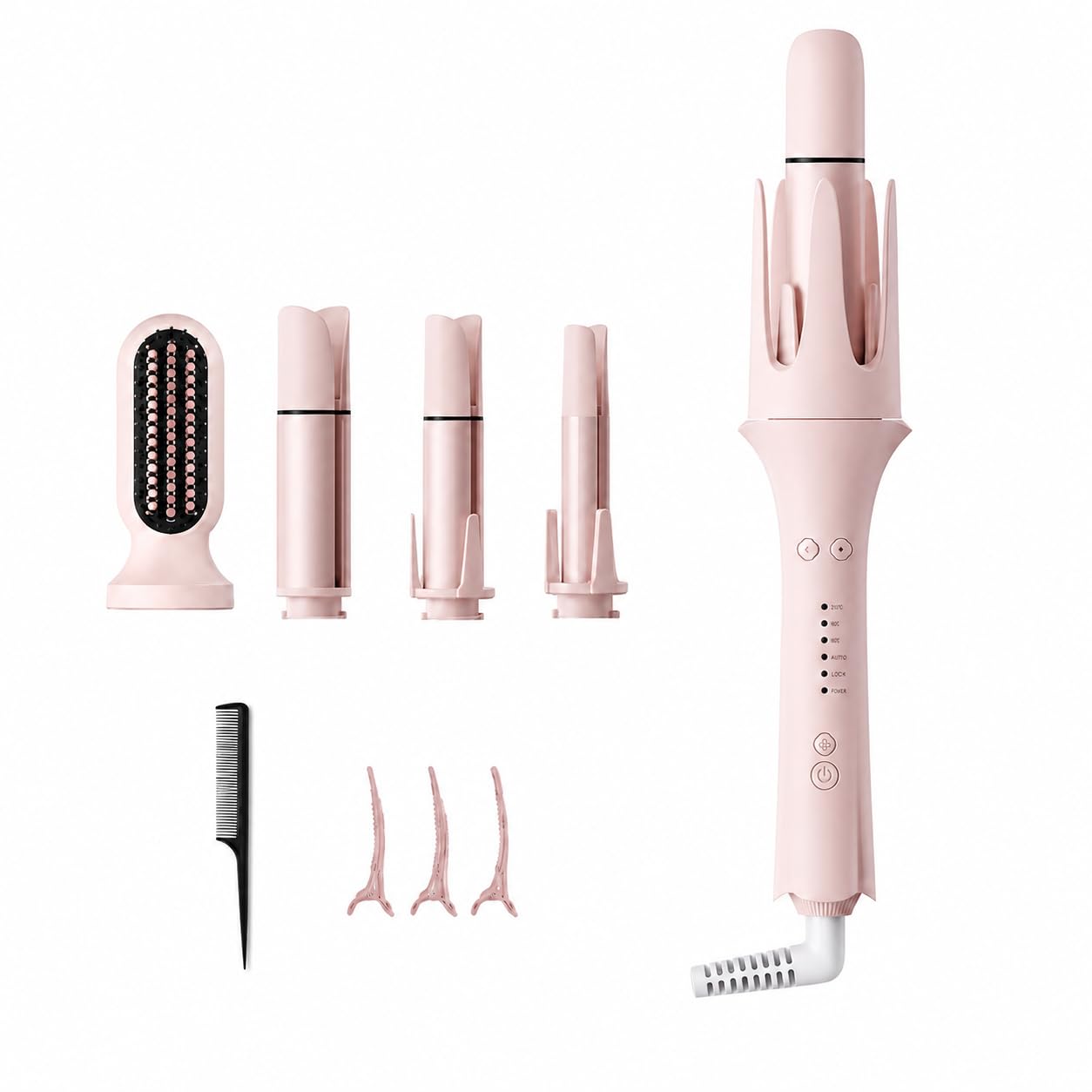 Trending 4-in-1 Automatic Hair Curler & Hair Styler Set with Interchangeable Curling Barrels and Straightening Brush | Professional Ceramic Hair Styling Tool for Women-image-30
