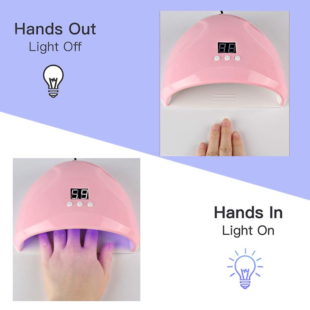 FAXIOAWA Essiccatore per Unghie da 36 W Lampada a LED Asciugatore per lacca Gel USB Lampada polimerizzante per Manicure Lampada per Unghie a LED per Tutti Gli smalti per Unghie