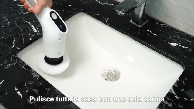Scrubber Elettrico con 7 Testine Sostituibili per Bagno e Cucina