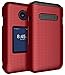 Case for Consumer Cellular Verve Snap Flip Phone, Nakedcellphone Slim Hard Shell Protector Cover with Grid Texture for for Z2336CC - Red