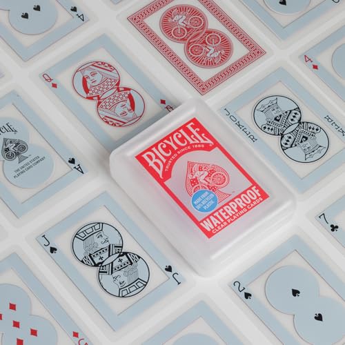 Bicycle Waterproof Red Playing Cards, Clear Plastic Playing Cards, Made from 30% Recycled Plastic, Perfect for Pool Games, Beach Trip, or Party Games