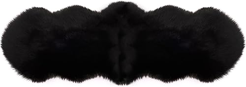 Miniatura 4 de Alfombra suave y esponjosa con forma de piel de oveja sintética, alfombra de área de piel negra, funda de sofá, cojín de asiento, alfombra peluda