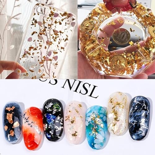 100 Folhas Ouro Gold Para Restauração, Decorativo Douramento Ou Artesanato Para Unha Anel Resina Imi