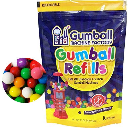 Gumballs - Recambio para máquinas de chicles - Goma de mascar con sabor a frutas surtidas 1 libra