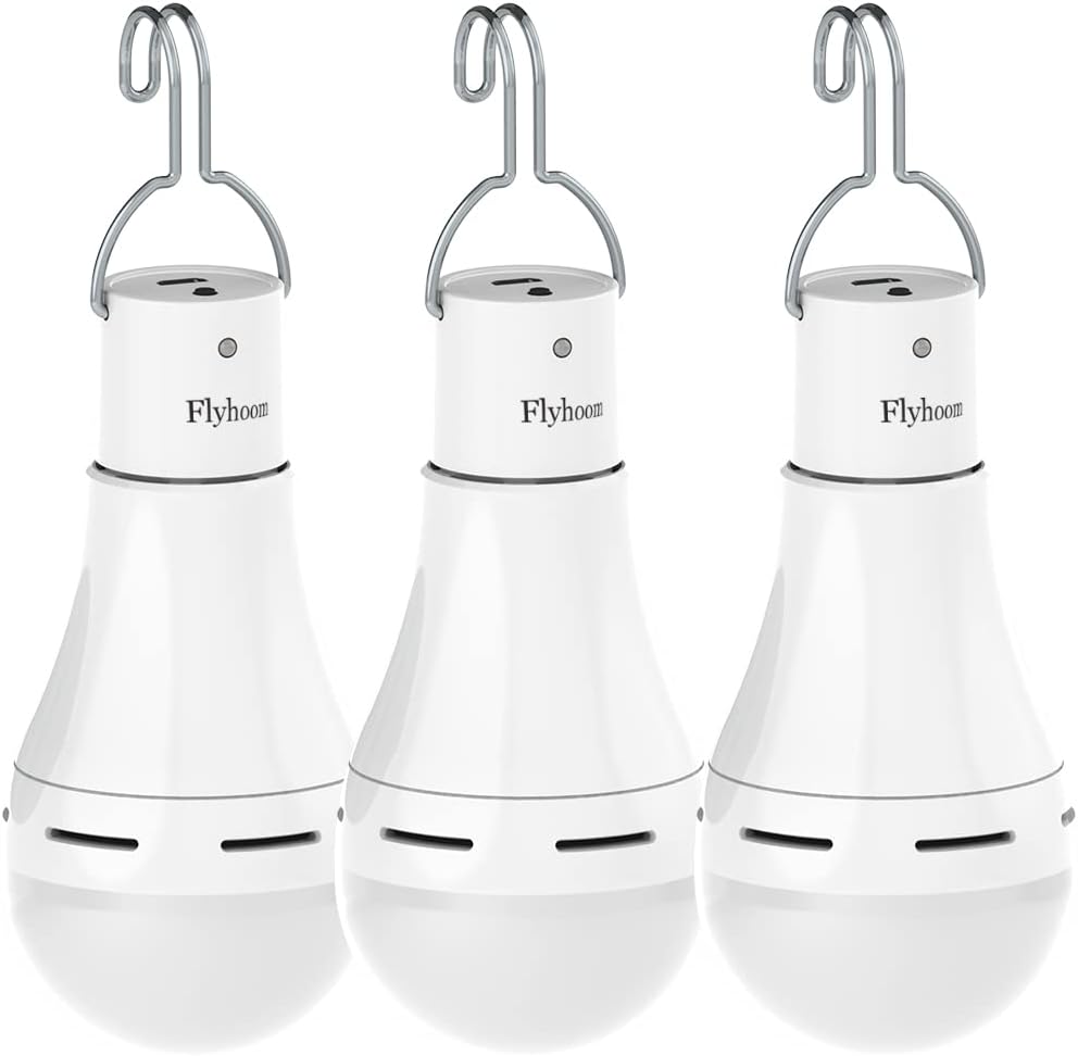 Portable USB Bulb Lights Indoor Rechargeable LED Bulb Lamp for Emergency, Camping Tent Light Bulb, Shed, Barn, Outdoor, Daylight