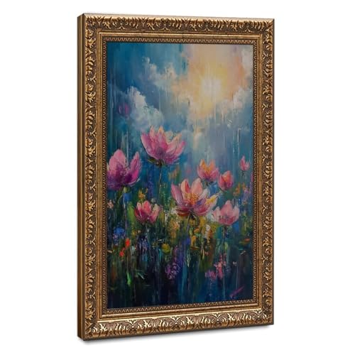 Poster fleur de lotus style bohème sur toile 30x45 cm pour salon