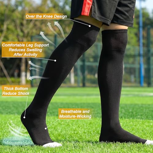 Image of XZQTIVE Baseball Socks and Belt Combo,Over the Knee Softball Socks and Belt,Knee High Football Socks for Kids Youth Adults