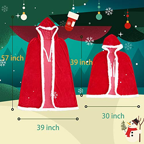 Capa con capucha terciopelo Mrs Santa Claus para niñas miniatura 4