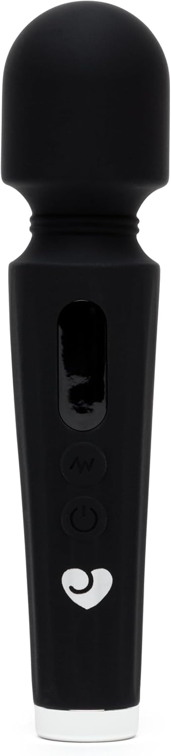 Lovehoney Power Play Wand Vibrator | Silicone Mini Vibrator Wand | 7 Powerful Vibrating Modes Adult Toy for Women | Discreet Personal Massager for Clitoral & Body Massage | Couples Sex Toys | Black