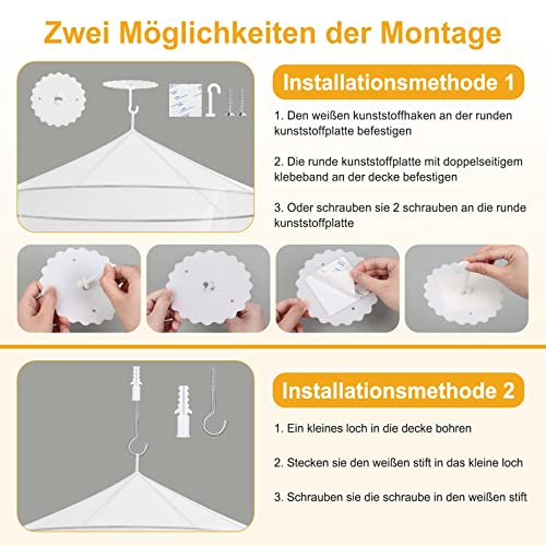 VEVOQIM Moskitonetz Bett für Doppelbett Einzelbett, Großes Moskitonetz Reise Betthimmel Mückennetz Feinmaschiges als Moskitoschutz, Fliegennetz Moskitonetze für Reise und zu Hause Indoor Outdoor