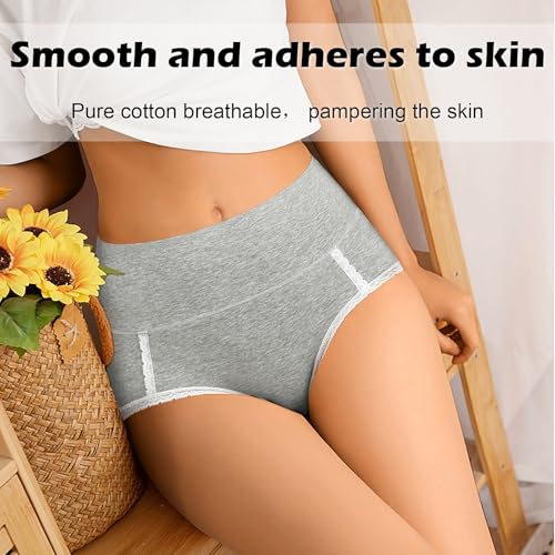 Image of Womens Underwear,Cotton Mid Waist No Muffin Top Full Coverage Brief Ladies Panties Lingerie Undergarments for Women Multipack