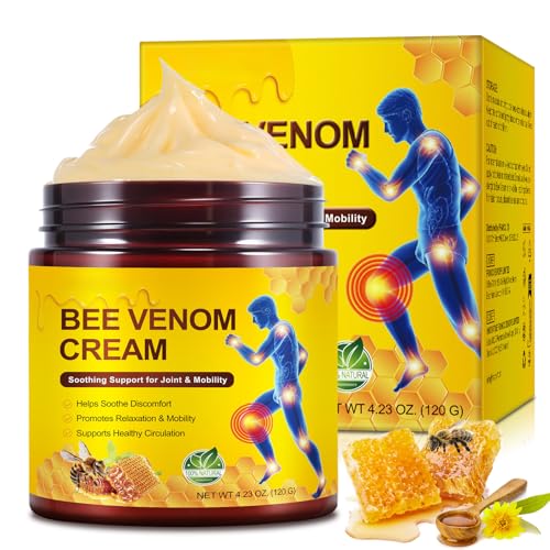Bienengiftsalbe für Gelenke & Muskeln, Wärmende Bienengift Massagecreme gegen Schmerzen, Schnelle Absorption, Unterstützt Beweglichkeit, für Knie Schulter Rücken Handgelenk, 120 g