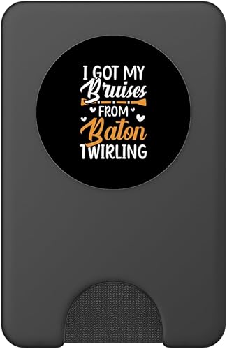 Vista 13 de Adhesivo PopGrip con texto en inglés "I got my morises from Baton Twirling Gymnast Majorette