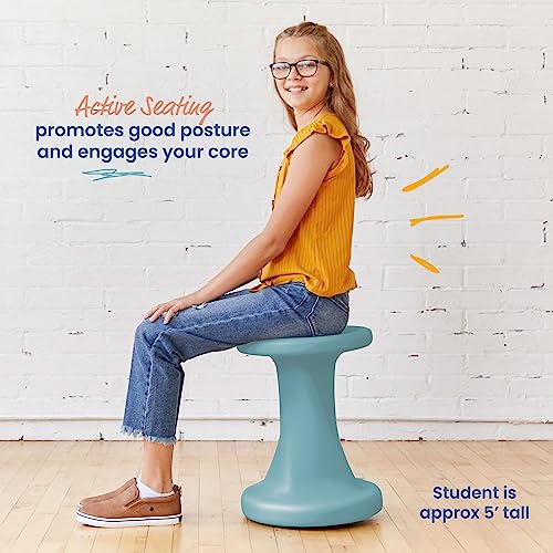 Image of ECR4Kids Twist Active Wobble Stool, 18in Seat Height, Classroom Furniture, Powder Blue