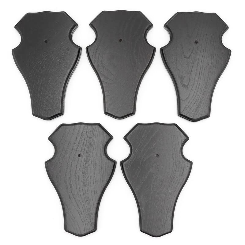 Generisch 5 Stück REH Trophäenschilder Stumpf groß in Eiche Dunkel AF 21 cm x 13 cm