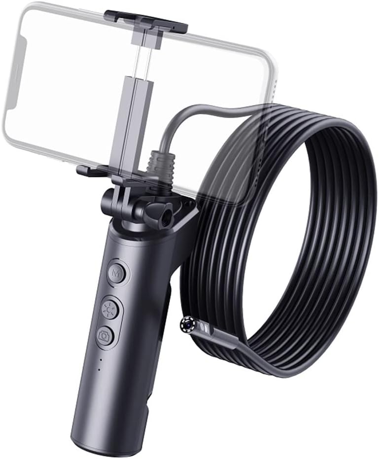 Endoscope Camera 8MM Lens HD1080P Snake Tube Rigid Cable IP68 Waterproof Inspection Borescope for Android(D,5m)