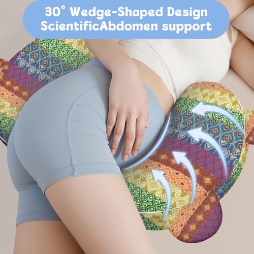 Image of Pregnancy Pillow for Sleeping,Maternity Pillow with Cooling,Maternity Support for Back and Hip Relief,Soft and Comfortable Wedge Pregnancy Pillows Side Sleeping Support for Belly with Removable Cover