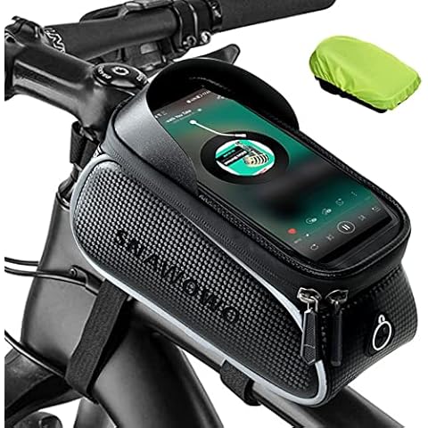 snawowo Fahrrad Rahmentasche wasserdichte Fahrradtasche Oberrohrtasche Handytasche Cover