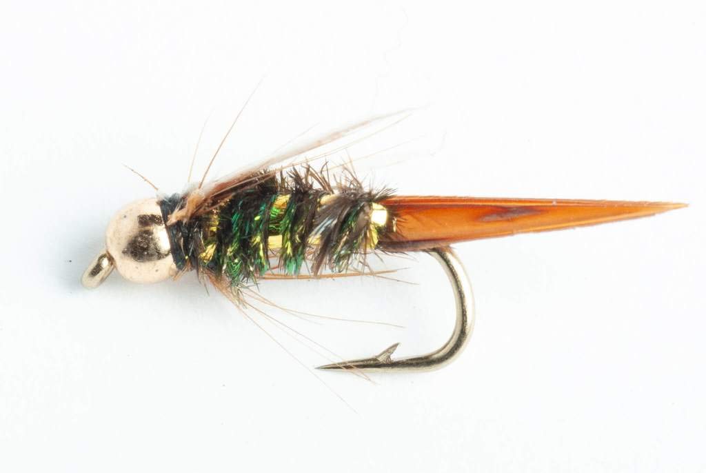 Blue Wing Olive Bead Head Prince Nymph Fly - 6 Pack (#16)
