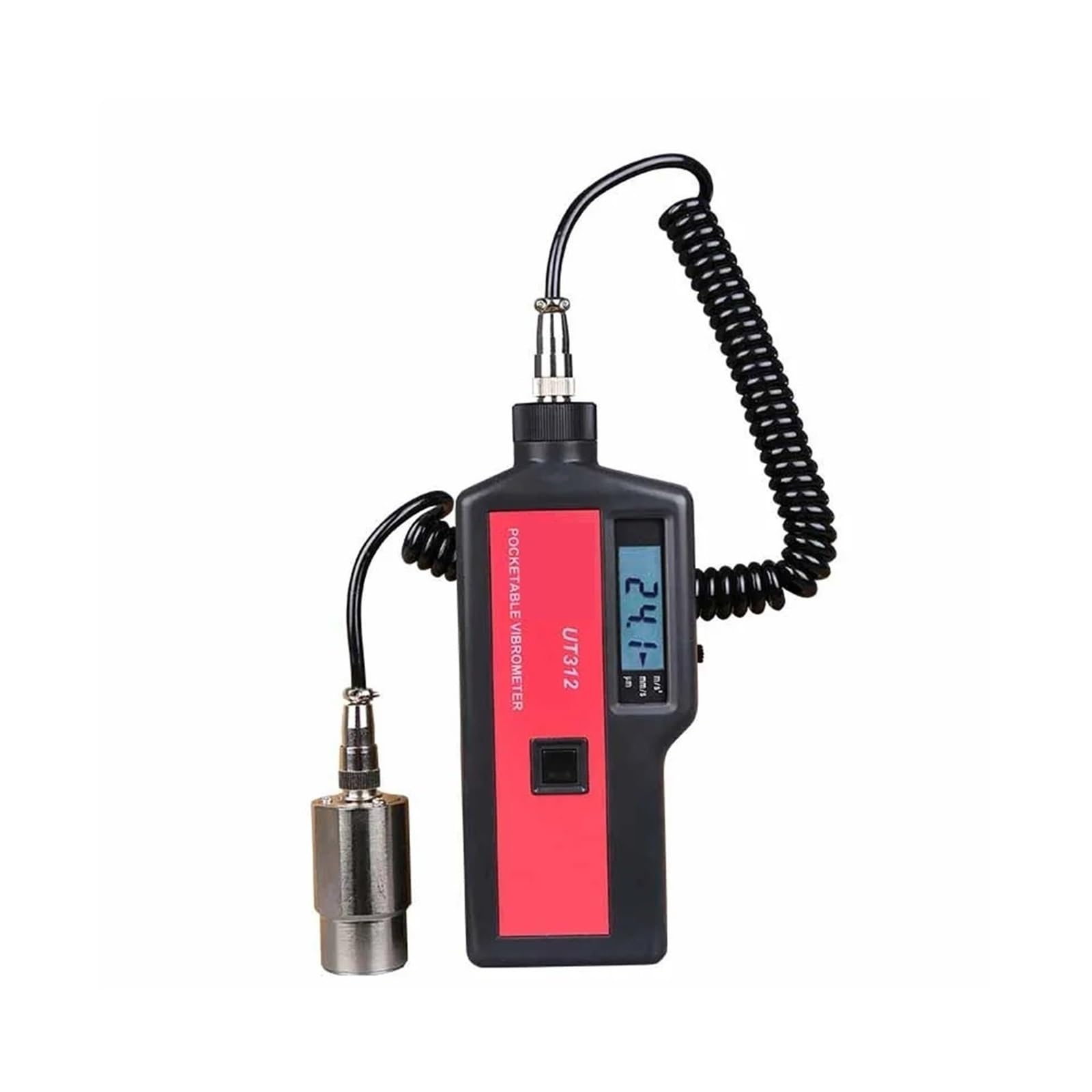 Vibrationsmesser, UT-312 Tragbarer LCD-Vibrationsanalysator-Tester Messgerät Vibrometer mit geteiltem Sensorsignalkabel und Sensor