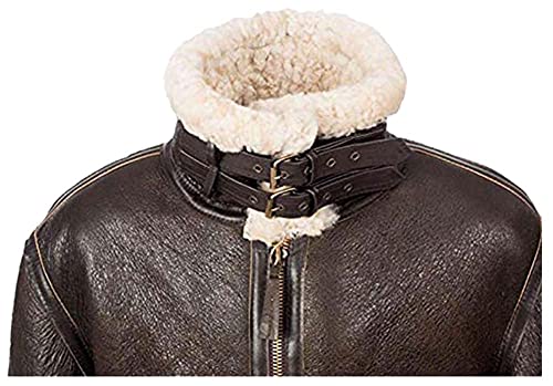 Men's Resident RE6 Leon Flight Aviator Bomber Shearling Jacket - Premium Sheepskin Leather2