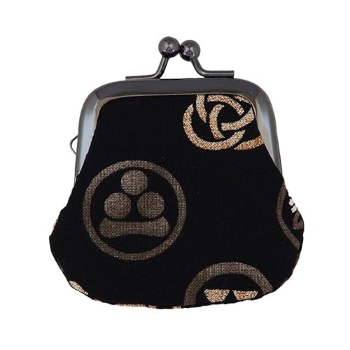 HollyHock お賽銭用がま口/ 色付き家紋(黒)