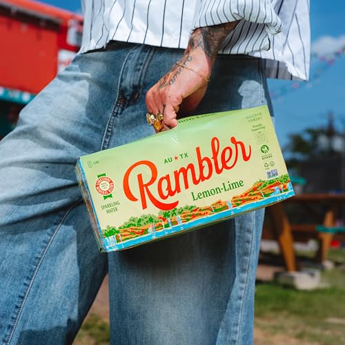 Image of AUTX RAMBLER Sparkling Water, Texas Limestone Mineral Blend, Lemon-Lime Flavor, 12-Ounce Cans, Three 8-Packs (24 Cans)