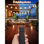 Brightever 120FT LED Outdoor String Lights with Remote, Patio Lights Outdoor Waterproof with 36+2 Shatterproof ST38 LED Bulbs, Dimmable Outside Hanging Light for Porch, Garden, Backyard, Cafe, 2700K - Image 3
