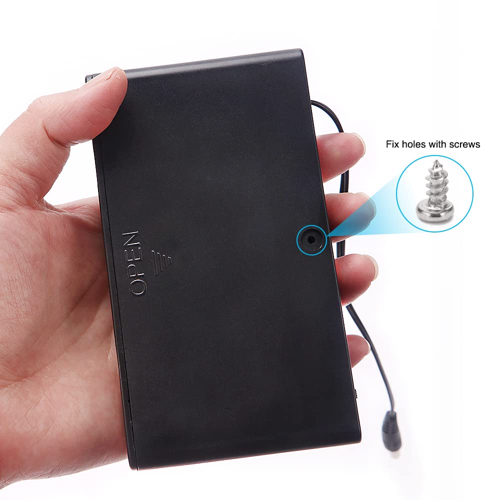 2 Portabatterie Per 8 Stilo AA 12V Con Interruttore ON/OFF E Spina DC - Scatola Plastica Nera - Foto 3