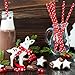 Paper Straws Decorative Drinking Straws for Christmas New Year Party Decoration, 125 Pieces, Multi Patterns, with 6 Black Stickers (Red and Green)