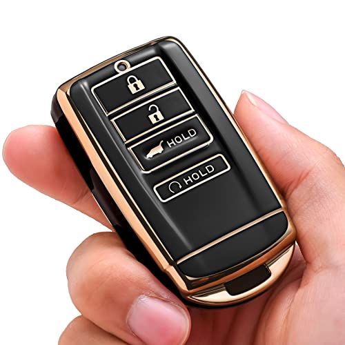 Protection clé Acura de luxe en TPU souple haute résistance effet Or et Noir