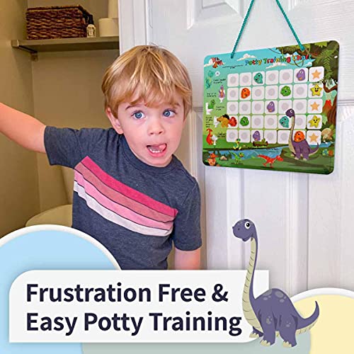 Dinosaur Potty Training Chart & 35 Magnetic Stickers - Potty Chart, Potty Training Sticker Chart, Potty Training Chart For Toddlers Boys, Potty Training Stickers, Potty Chart For Girls With Stickers #TOP6