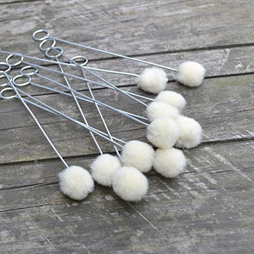 25Pcs Wool Daubers Ball Brush Leather Dye Applicator Tool With Metal Handle For Diy Crafts Projects Leather Dye Staining Shoe Shine Polish #TOP2