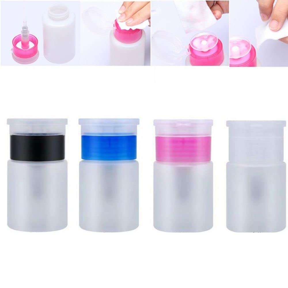 4PCS 60ML Nail Art Mini Pump Dispenser Empty Bottle Acrylic Gel Polish Remover Cleaner Liquid Container Storage Small Pressure bottle