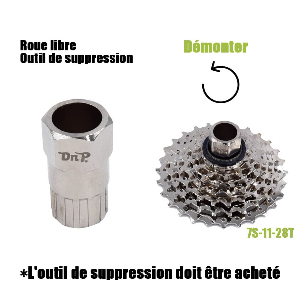 Compatible Moyeu Fileté B1.37x24tpi Roue Libre 7 Vitesses DRIFT MANIAC Pour Vélo Électrique - Nickelée - Renforcée Pour Puissance Moteur Dérailleur Shimano 7 Vitesses