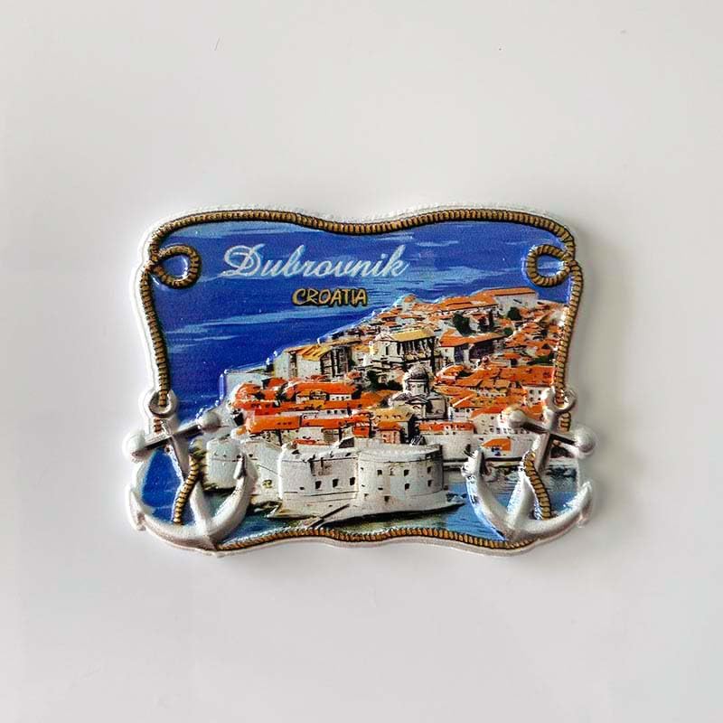 Imán decorativo Dubrovnik Croacia diseño ciudad y anclas miniatura 3
