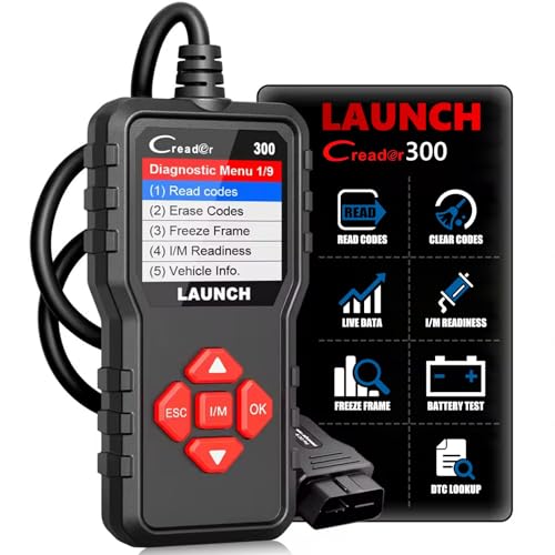 LAUNCH Creader 300 Valise Diagnostic OBD2 – Lecteur de Codes Défaut Moteur Complet. Outil Scan OBD-II avec Écran Couleur 1.7