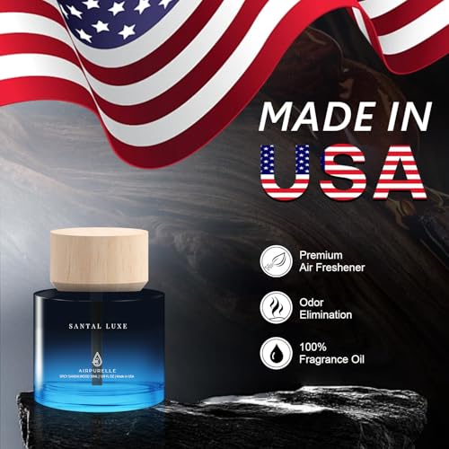 Image of Car Air Freshener 50ML (1.7 FL OZ) Car Air Fresheners Perfume - Spicy Sandalwood Fragrance Oil Air Diffuser for Car, 180+ days Long Lasting Fragrance, Wooden Cup Design Car Fresheners, Made in USA