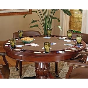 Stevesilvercompanytournament51x51traditionalroundfauxleatherwoodpokergametablecasterschairswithpedestalbaseremovabletoppokerchipsanddrinksholdersincherryblackfinish Urban Country Home Decor Steve silver company tournament 51 x 51 traditional round faux leather wood poker game table casters chairs with pedestal base removable top poker chips and drinks holders in cherry black finish urban country home decor