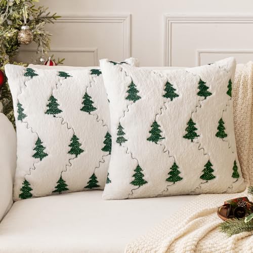 MIULEE Weihnachten 2er Set Kissenbezug Weihnachtskissen Dekokissen...