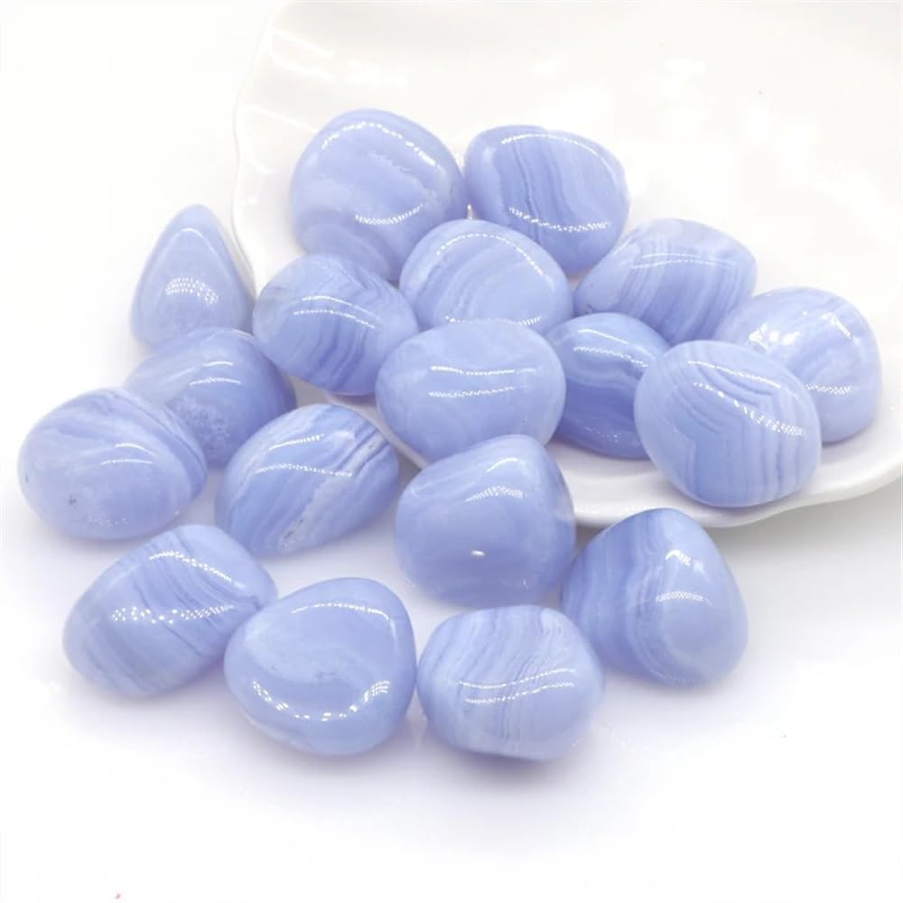 AtkitS Natural Nature Blue Lace Agate Gravel Sample Irregular Cut Fallen Stones Reiki Healing Crystal Quartz Mineral Aquarium Home Decor (Size : 100g)