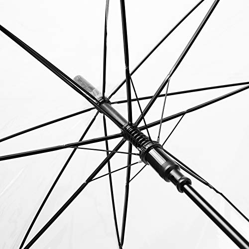 R.HORSE 6 Pcs 46 Inch Clear Bubble Umbrella J Handle Automatic Open Umbrellas Large Transparent Windproof Waterproof… - Image 4