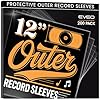 EVEO 200 fundas exteriores para discos de vinilo – Fundas exteriores de vinilo transparentes para álbumes LP de 12.75 x 12.75 pulgadas | Protección de ajuste perfecto de 0.118 in para LPs individuales