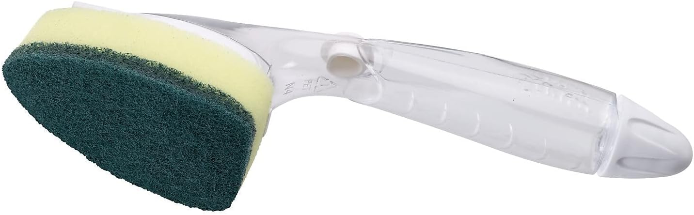 3M Scotch-Brite Soap-Dispensing Dishwand, 2.5 X 9.5, Yellow/green, 4/carton