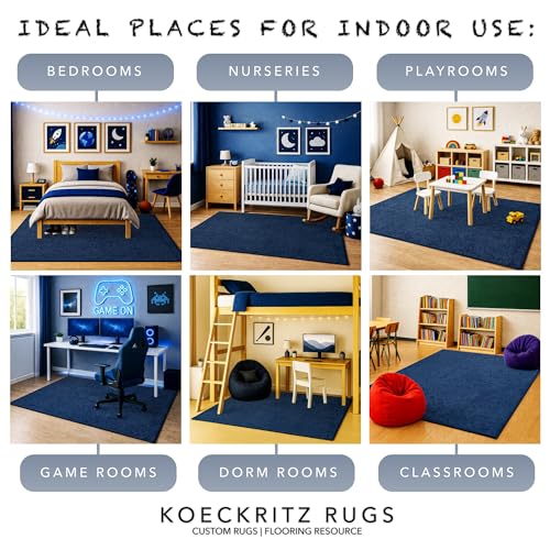 Tapete KOECKRITZ Kids 5'x7' Rectangular Azul Marino miniatura 3