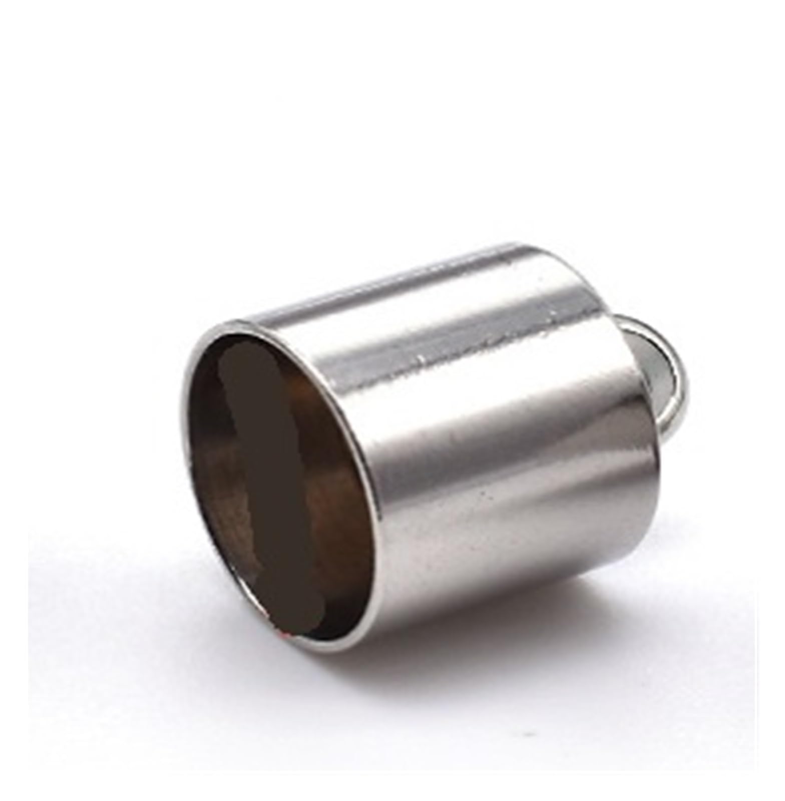WEKONUMEX Rope Stoppers, Pack Of 20 Stainless Steel Rope Stoppers Glue-in 1.2-10mm Leather Clasp For DIY Projects(10.0mm hole)