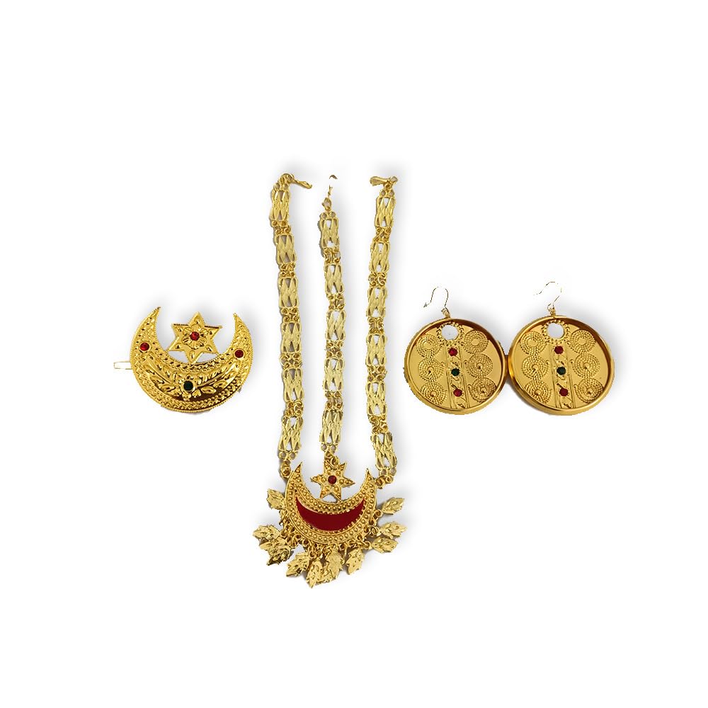 Mira Sher Bandi Chand Tara Gold Plated Jewellery Set