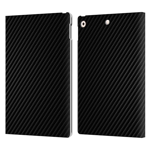 Étui portefeuille iPad 10.2 Head Case Designs en cuir fibre de carbone