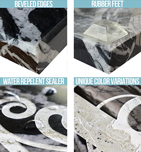 Brew City Engraving - Personalized Custom Engraved Marble Stone Charcuterie Serving & Pastry Board/Tray - Black, White Or Tan #TOP3