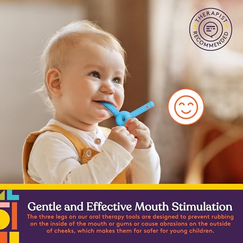 FLUXY Oral Motor Tool Therapy Sensory Motor Aid with 3 Unique Textures Blue - Image 6